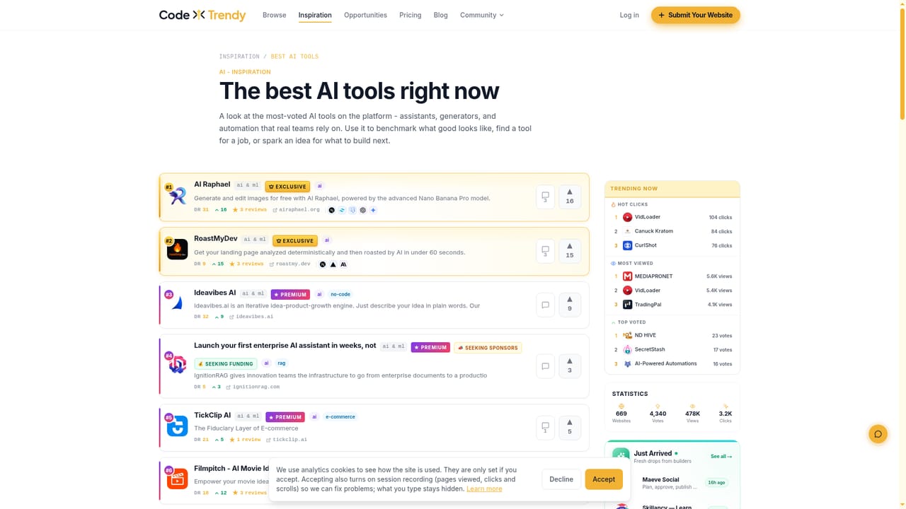 CodeTrendy — Check AI inspiration collections for context