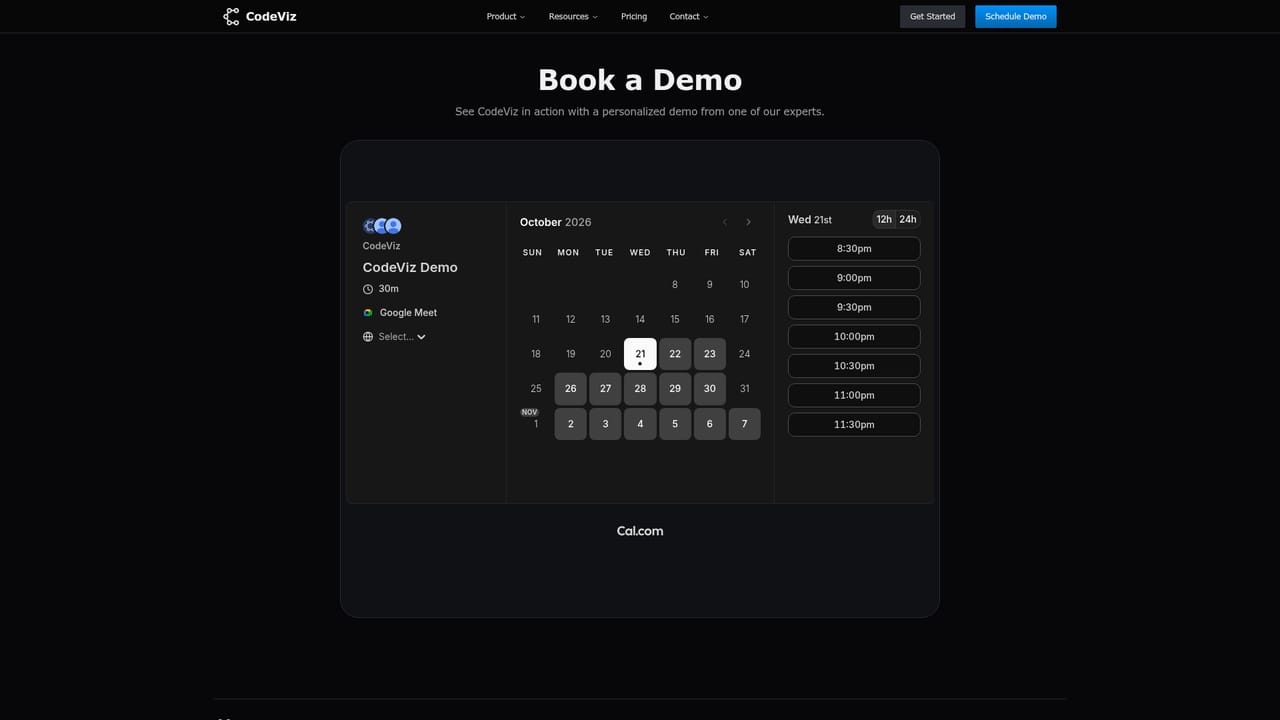 CodeViz — Book a demo for team rollout