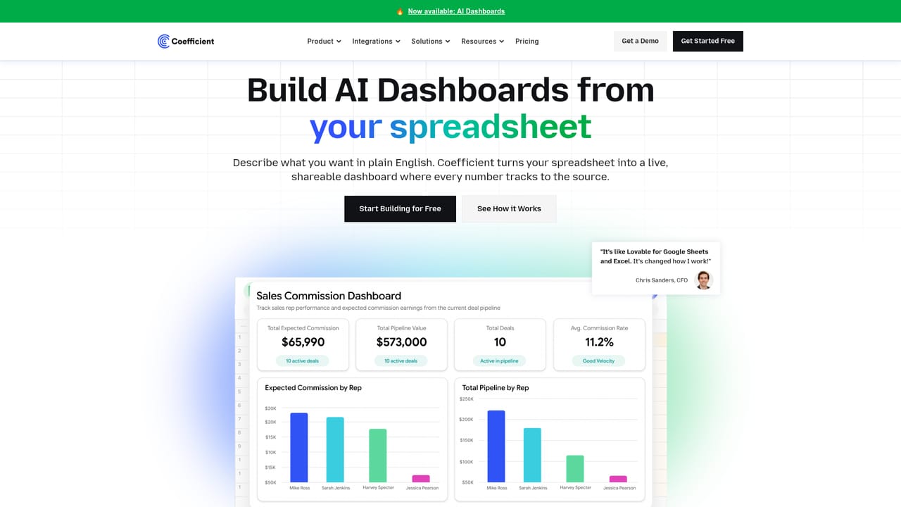 Coefficient — Build a dashboard from your table