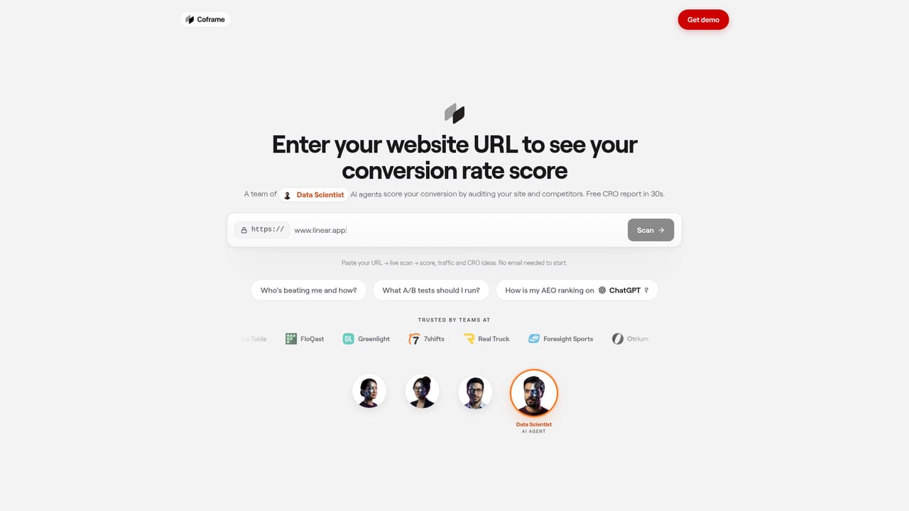 Coframe — Run the one minute site analysis