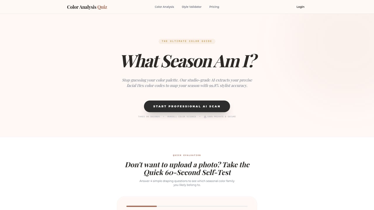 Color Analysis Quiz — Or answer the season quiz