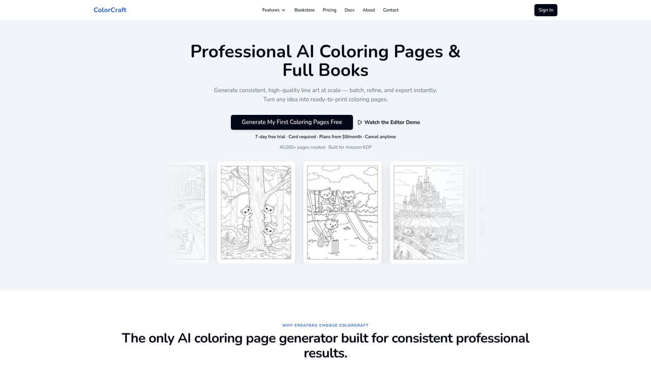 ColorCraft — Pick a style and review the generated pages