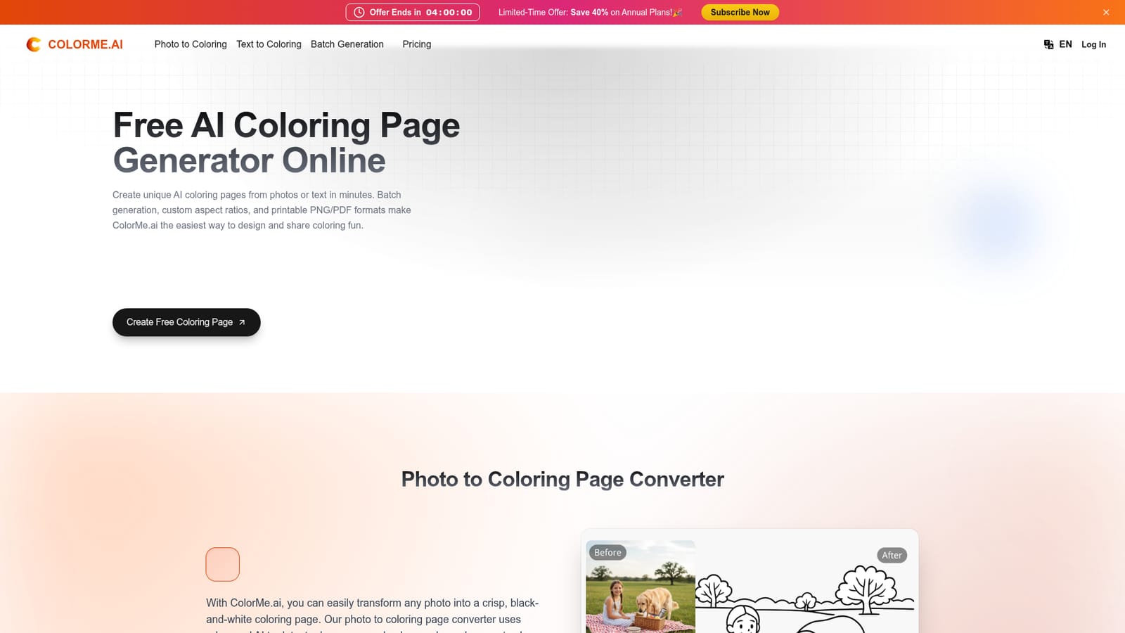 ColorMe.ai — Choose photo or text input