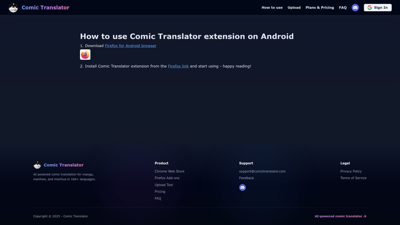 Comic Translator — Install the extension