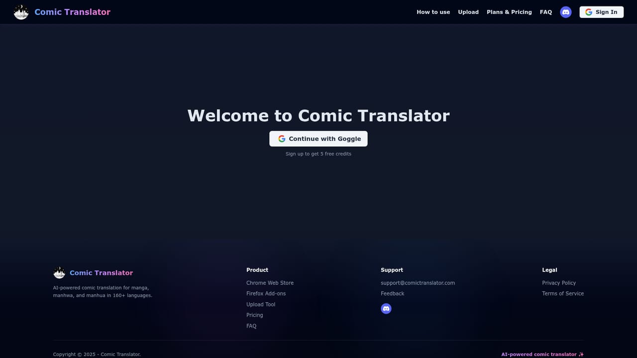 Comic Translator — Upload files from disk