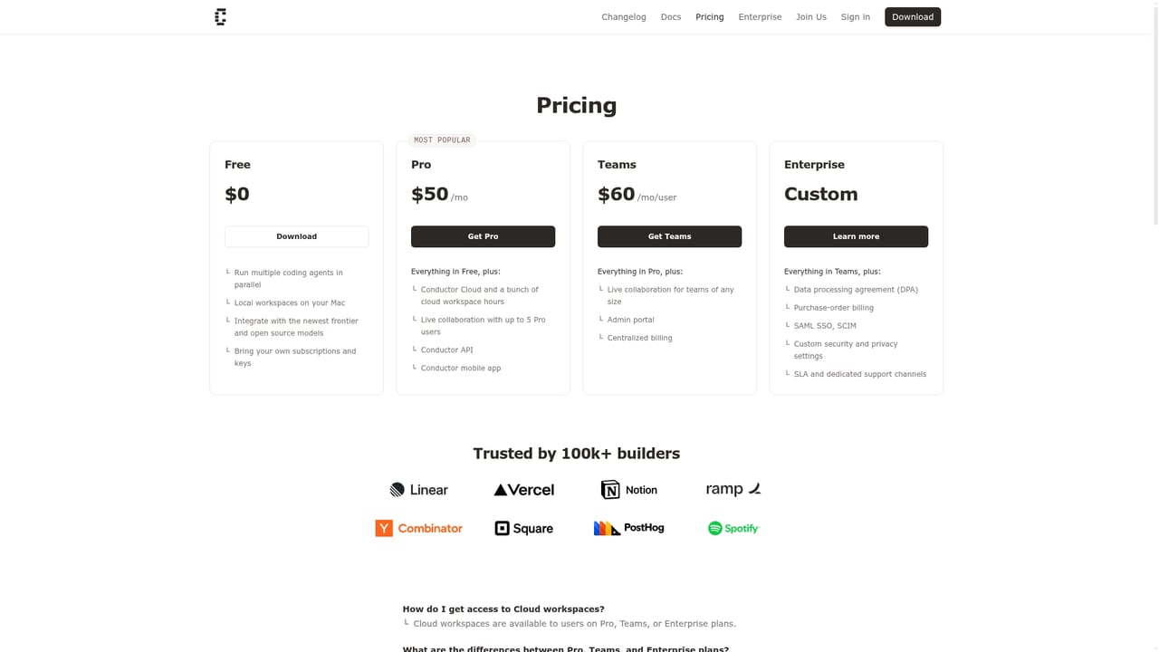 Conductor — Get Conductor and check plans