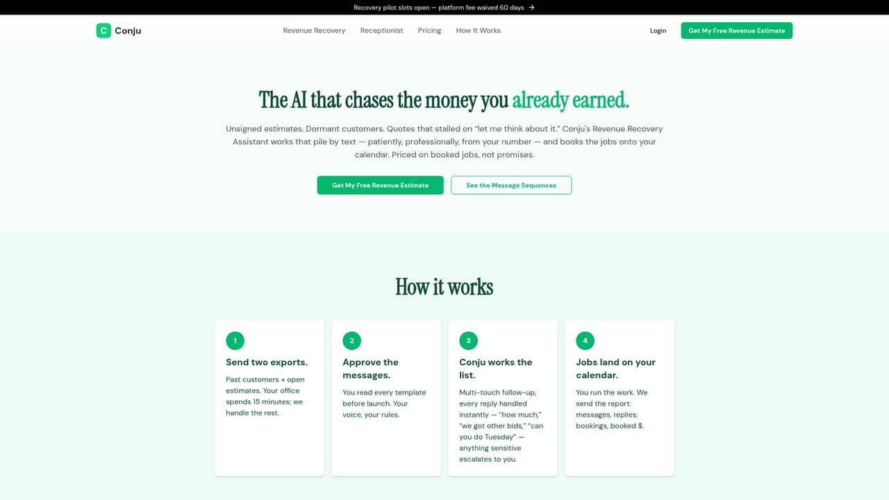 Conju — Read how revenue recovery conversations work