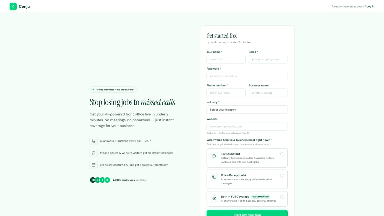 Conju — Create your account