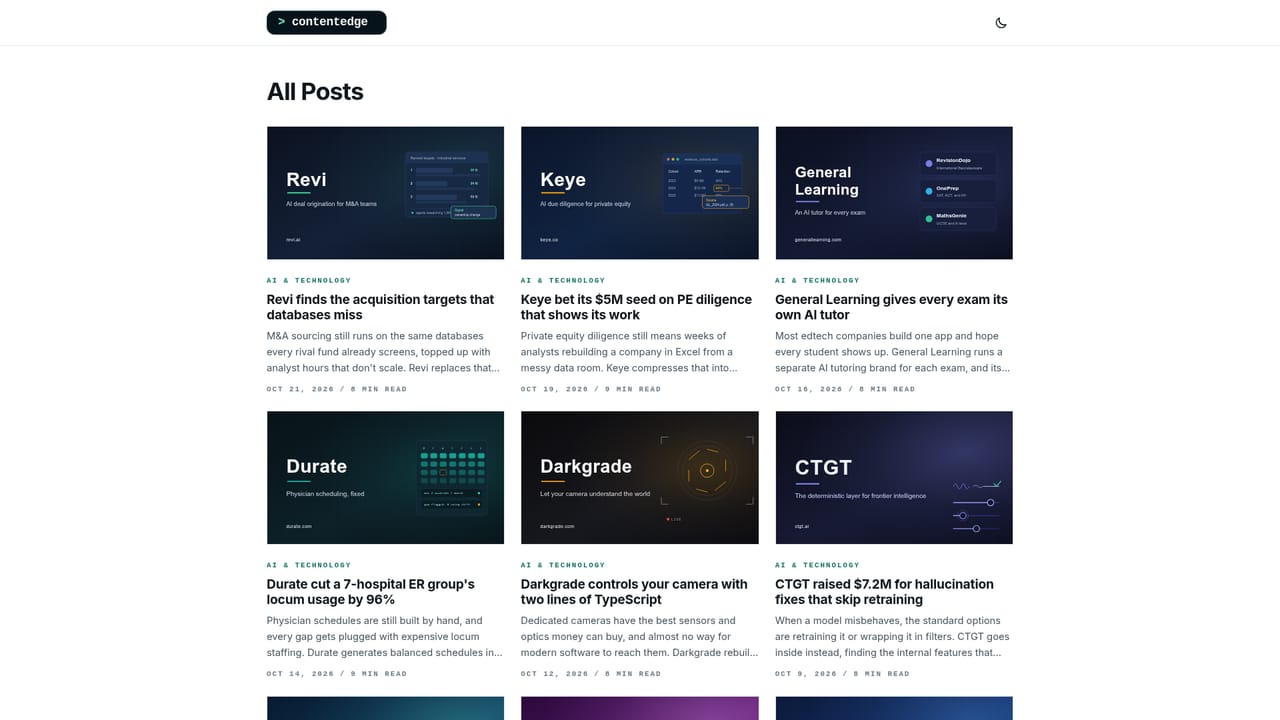 ContentEdge — Browse the full story archive
