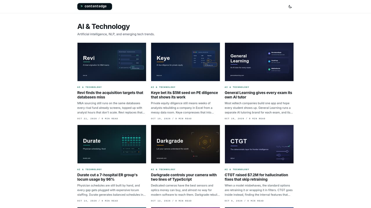ContentEdge — Follow a single vertical