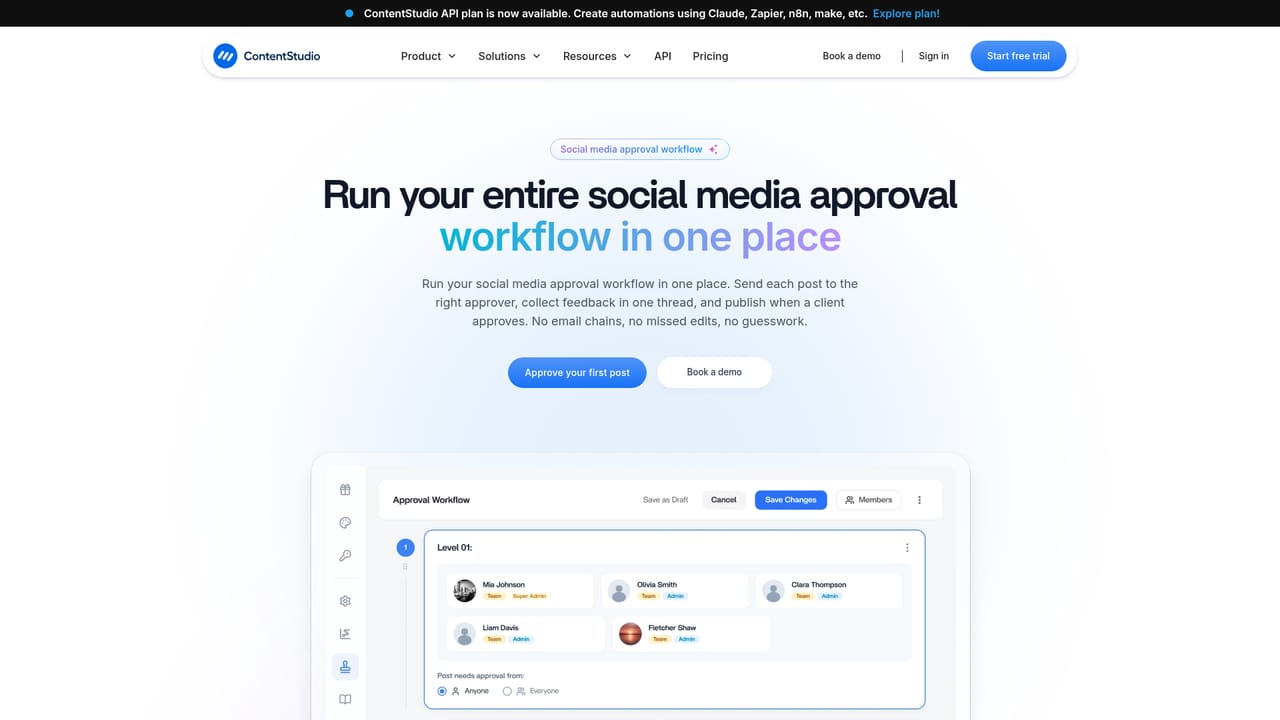 ContentStudio — Add approval and external reviewers