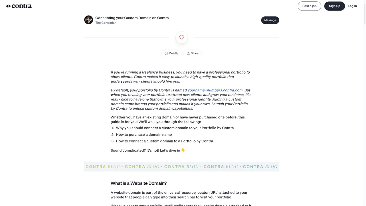 Contra — Connect a custom domain and launch
