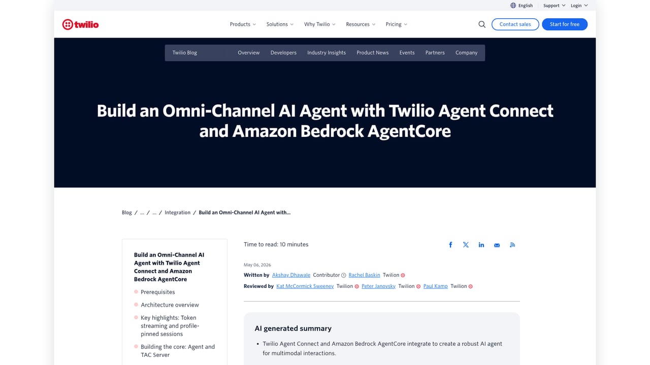 Conversational AI by Twilio — Connect your own AI model with Agent Connect