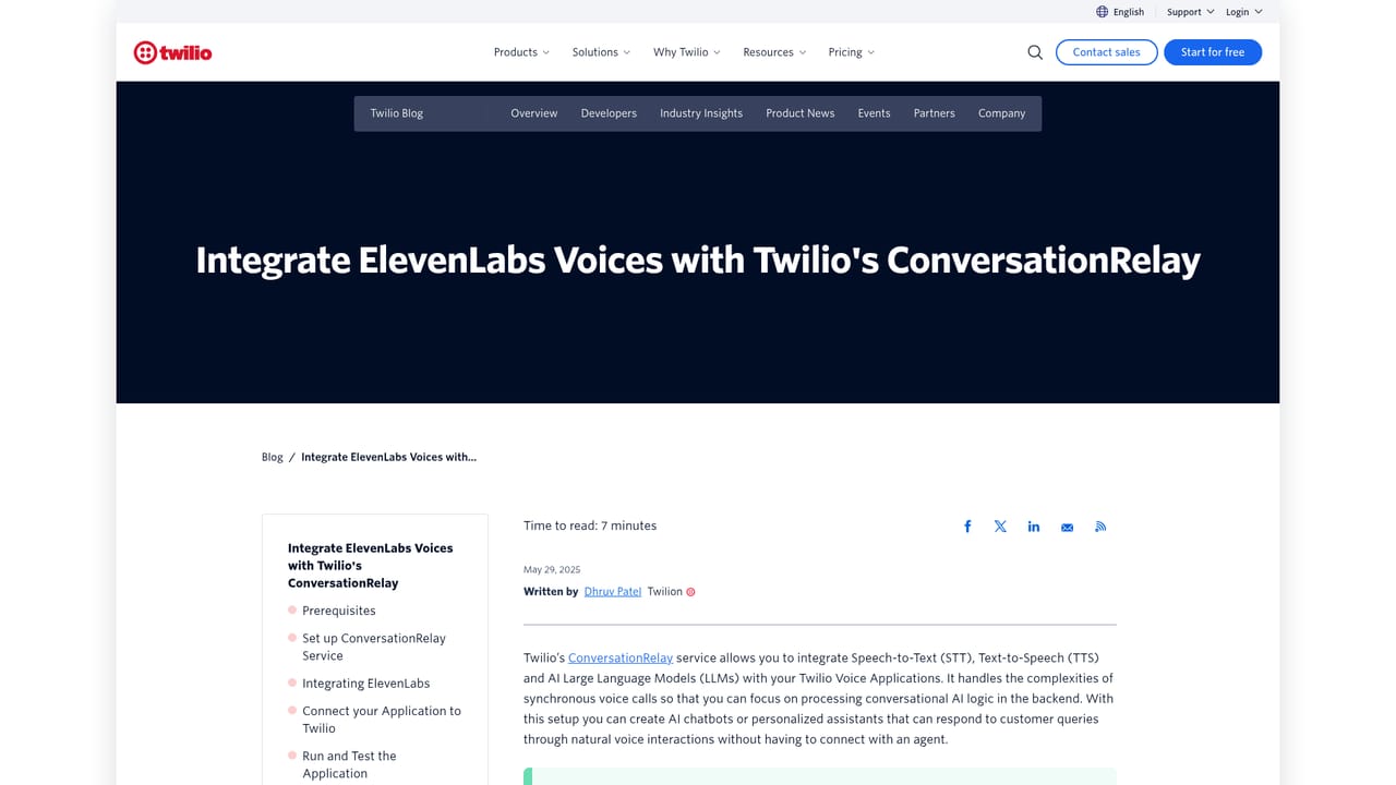 Conversational AI by Twilio — Enable voice AI with Conversation Relay