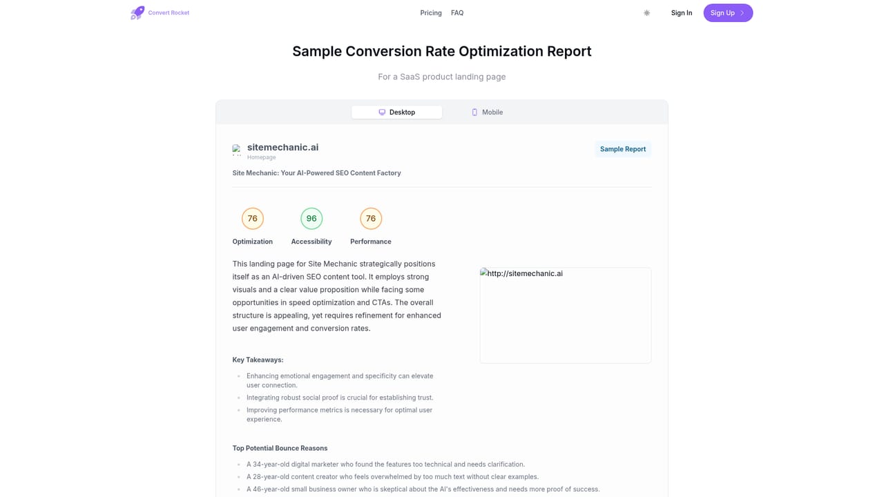 ConvertRocket — Check the sample report first