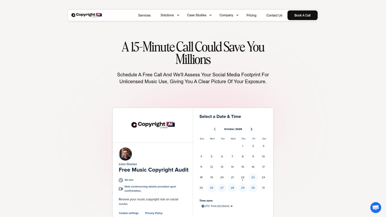 Copyright Check AI — Book a risk audit call