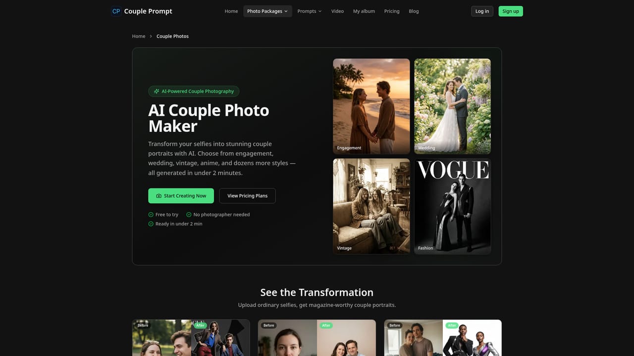 Couple Prompt — Explore a photo package