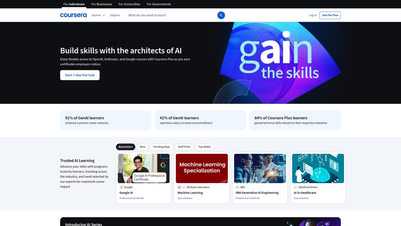 Coursera — Browse the AI course collection