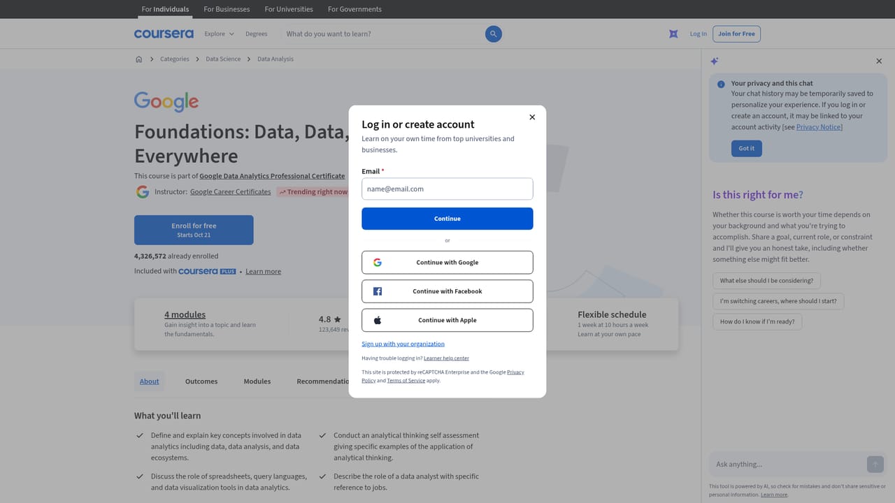Coursera — Check a beginner entry point