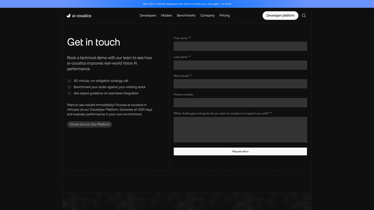 coustics — Talk to the team about deployment