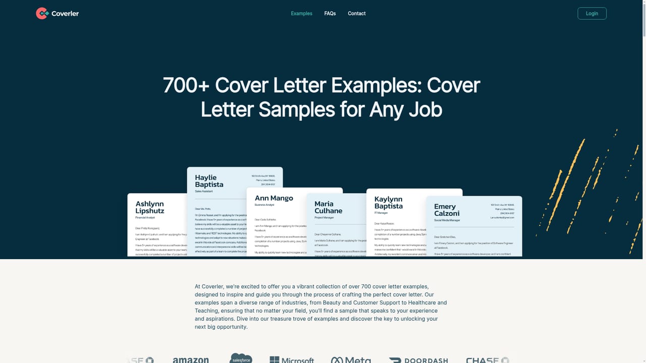 Coverler — Review examples for your role
