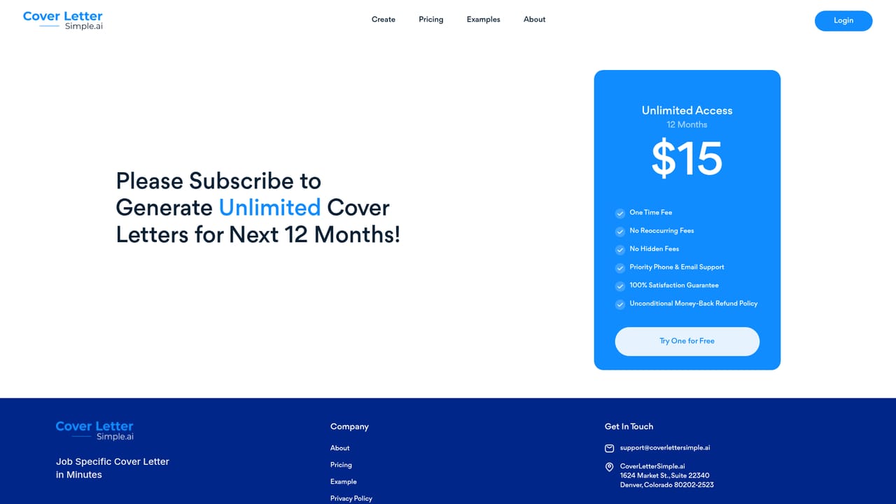 CoverLetterSimple — Check the plans before applying at volume