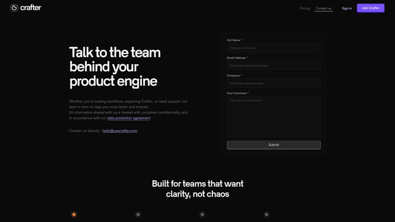 Crafter — Request pilot access if needed
