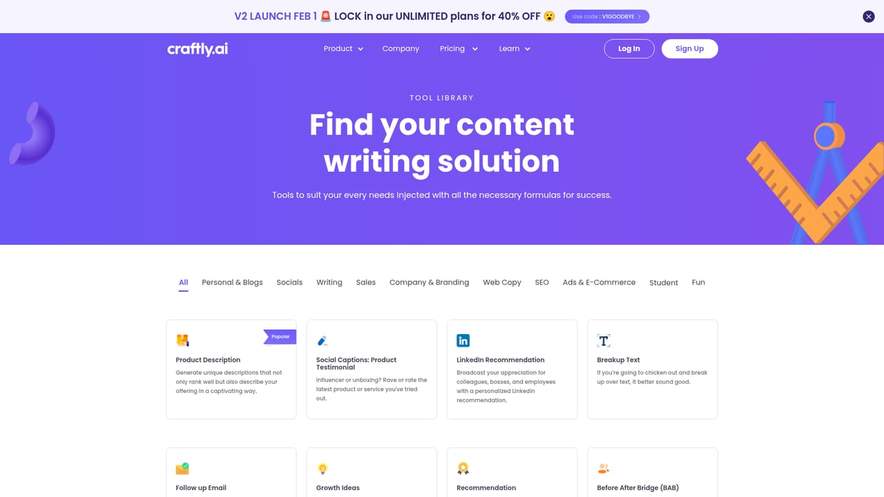Craftly.AI — Browse the tool library