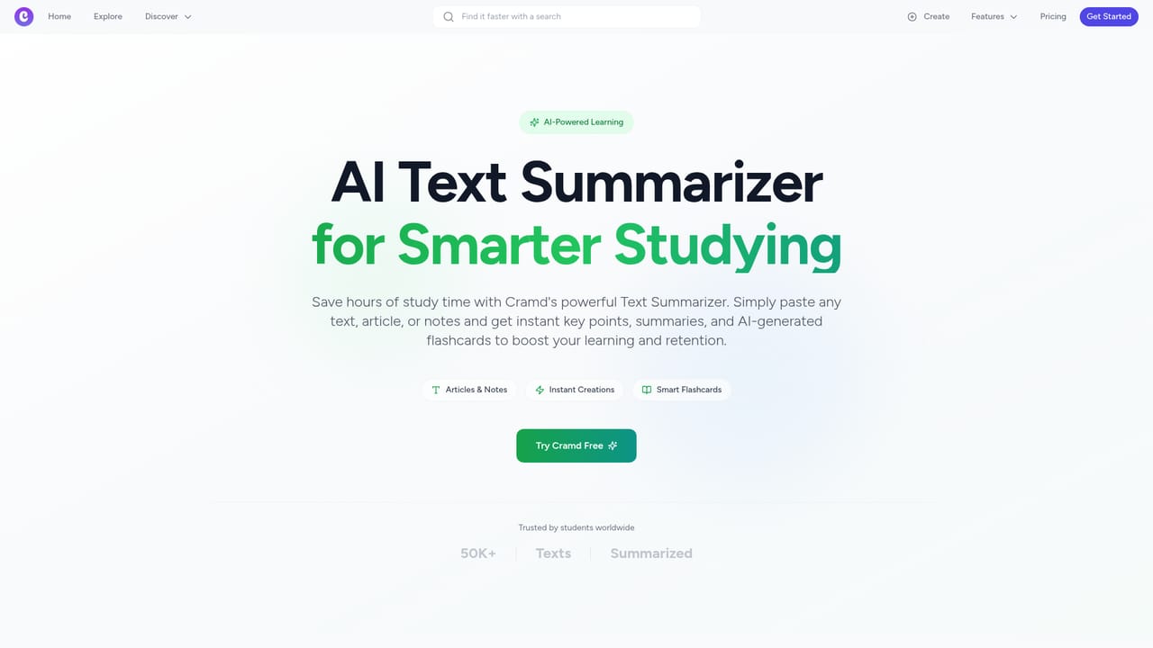 Cramd — Upload or paste your material