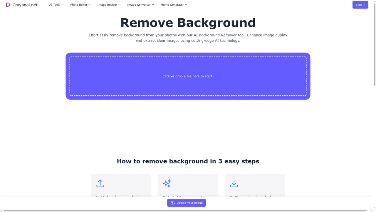 Crayon AI — Cut out a subject