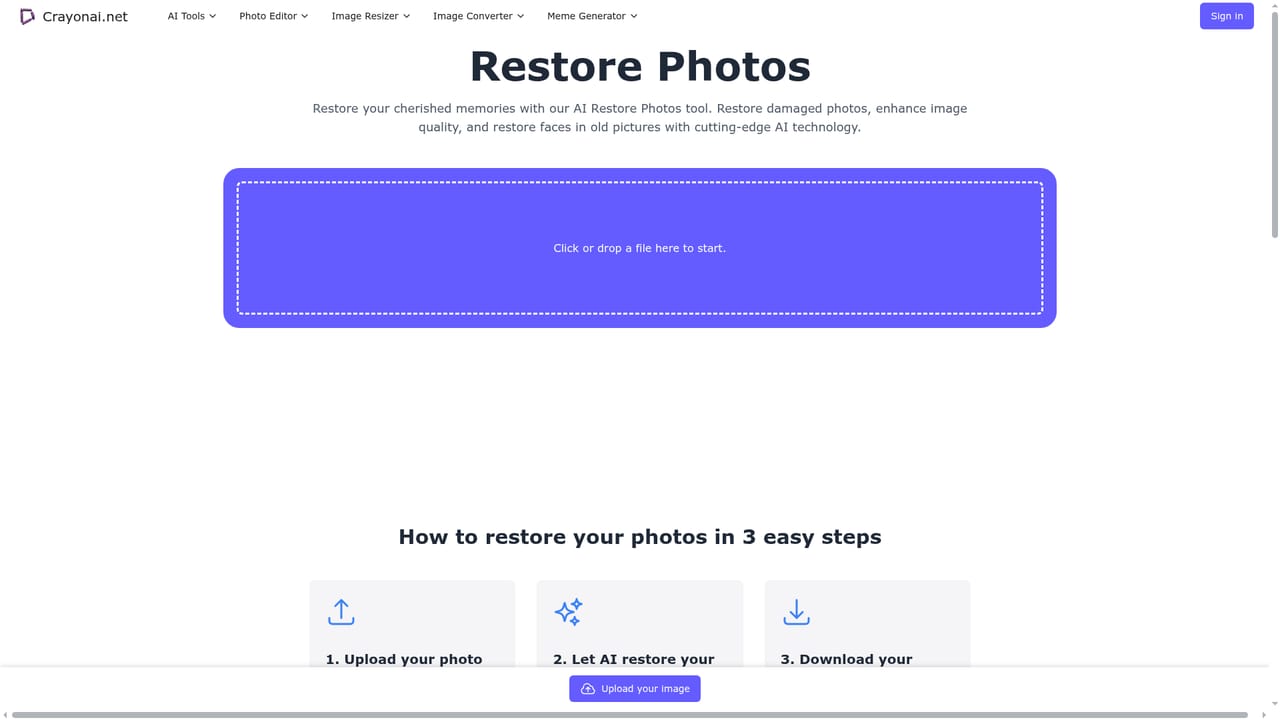 Crayon AI — Bring an old photo back