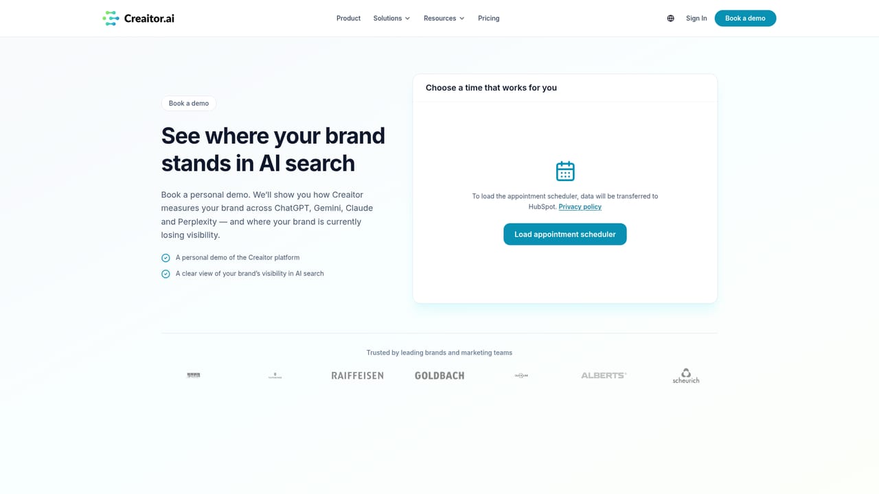 Creaitor — Book a 30 minute demo