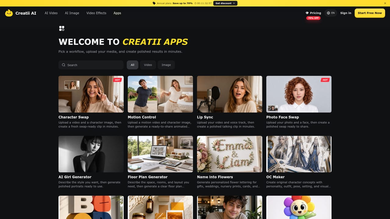 Creatii AI — Open the Character Swap app