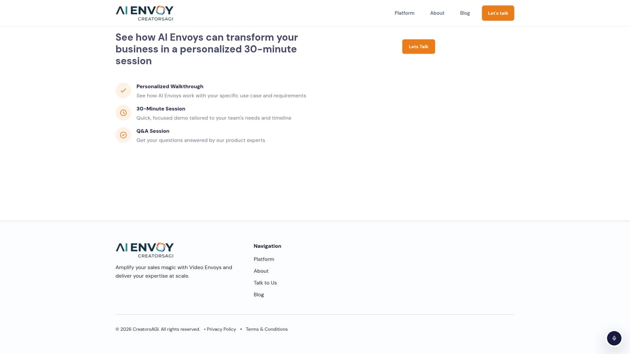 CreatorsAGI — Book a walkthrough of the Envoy experience