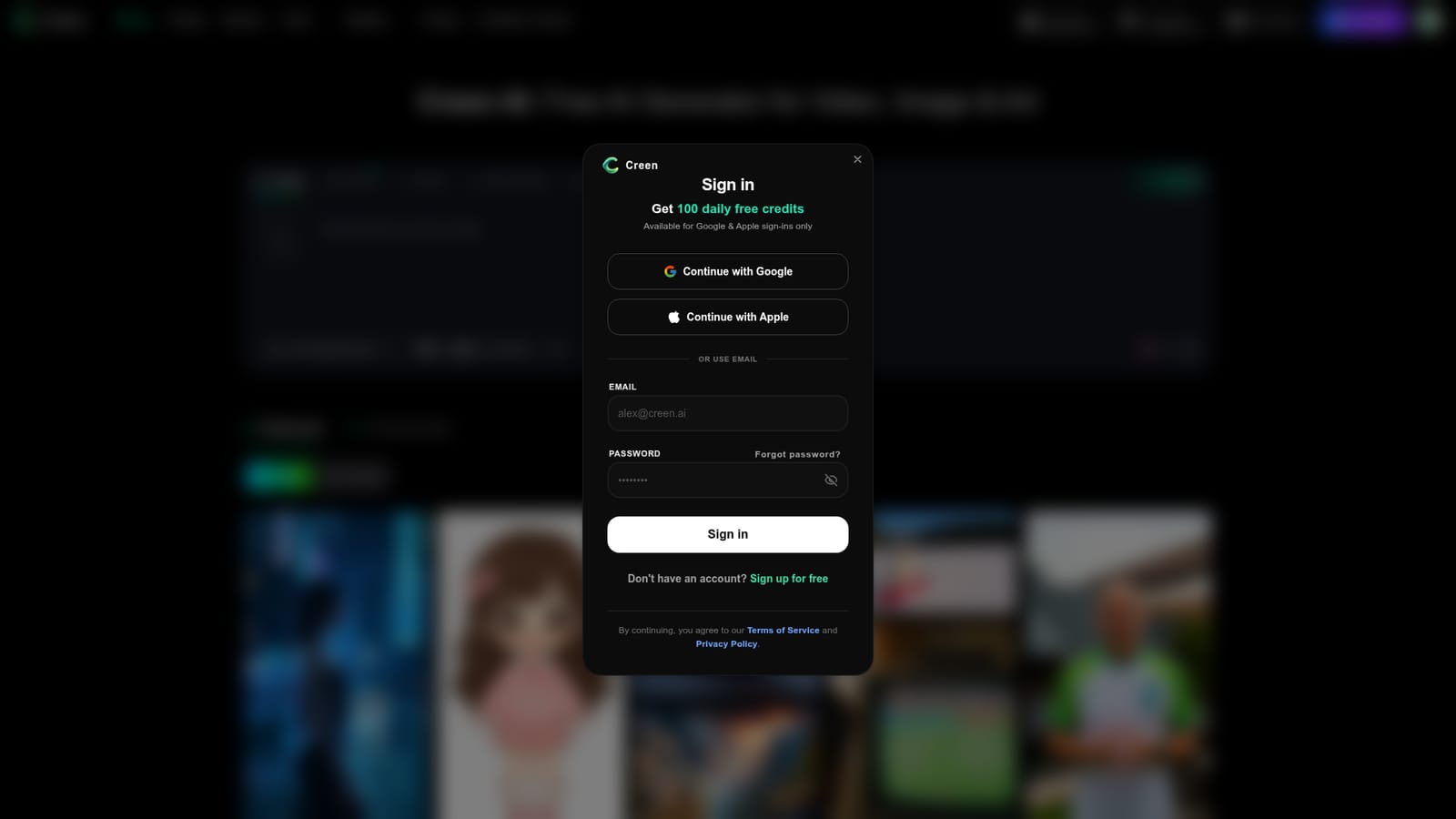 Creen AI — Open the studio