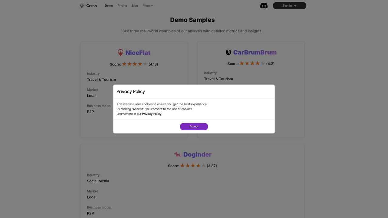 Cresh — Read a sample report first