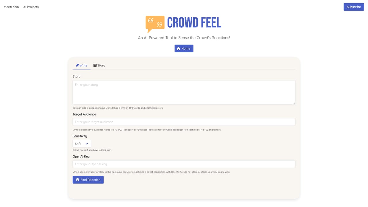 Crowd Feel — Open the Crowd Feel write page