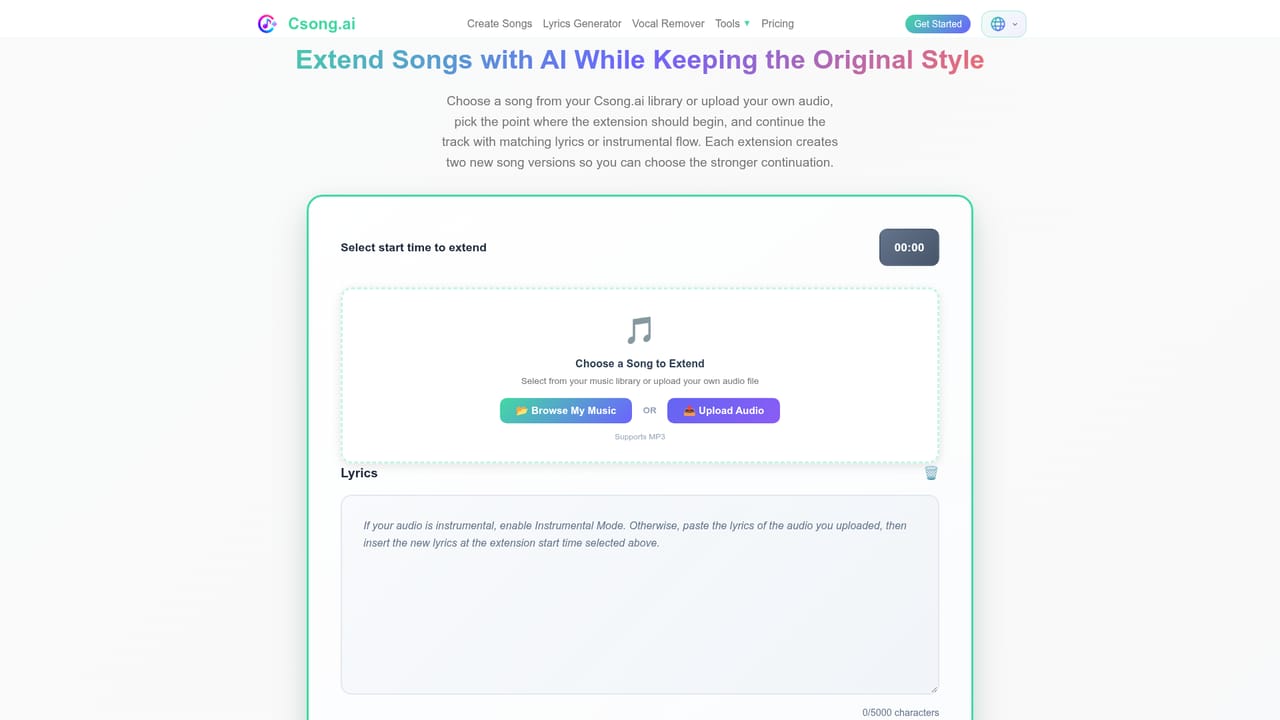 Csong AI — Export, share or keep building