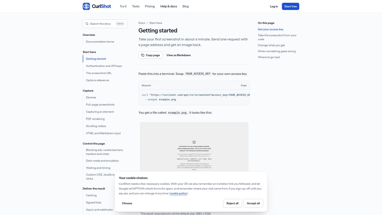 CurlShot — Call the screenshot API for automation
