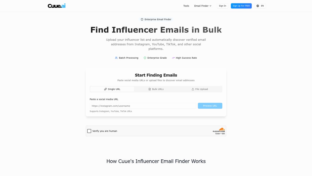 Cuue AI — Open the email finder