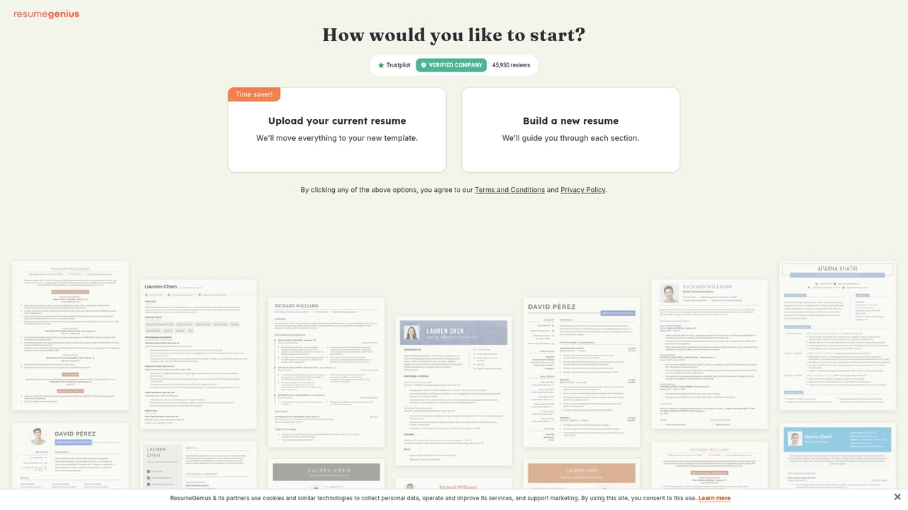 CV Genius — Start the builder