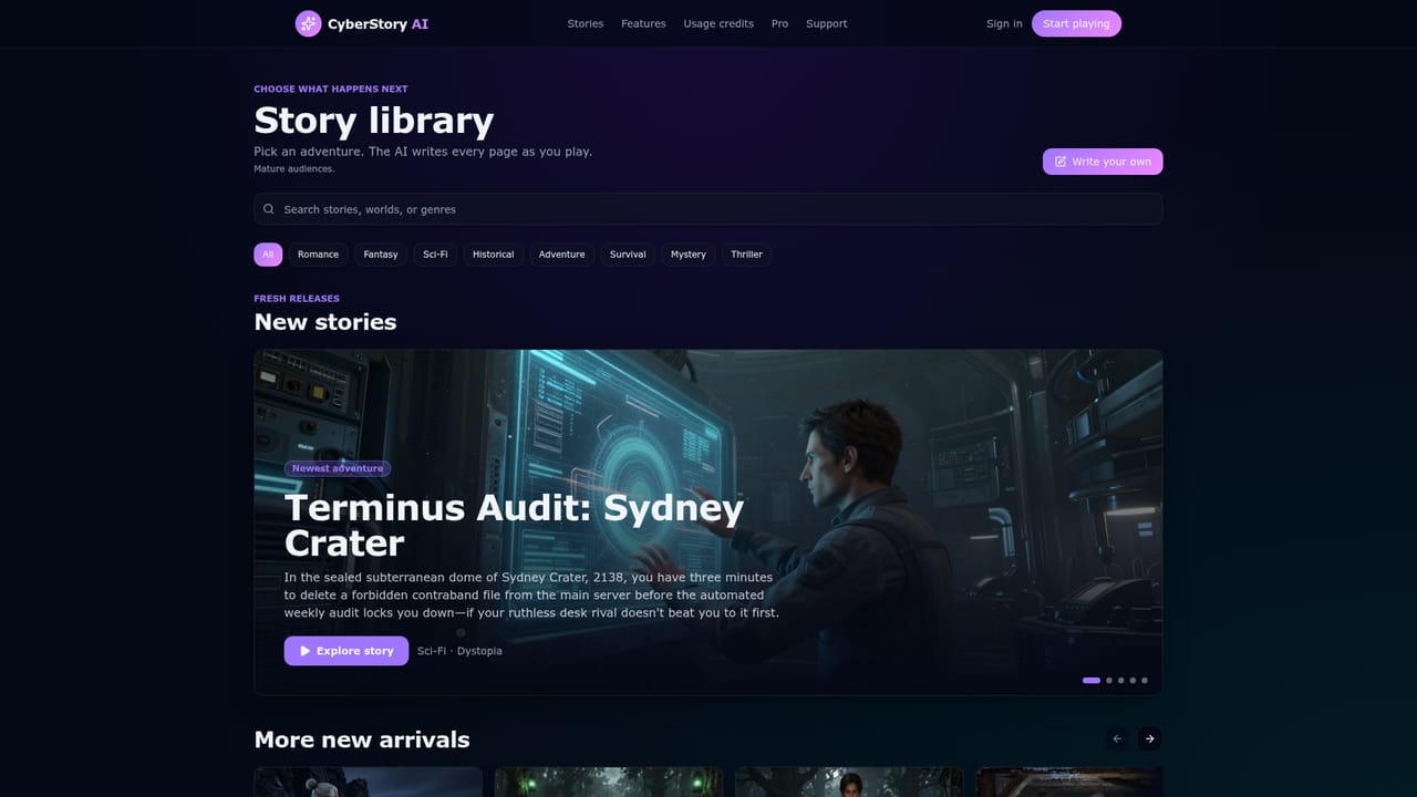 CyberStory — Play a free opening chapter