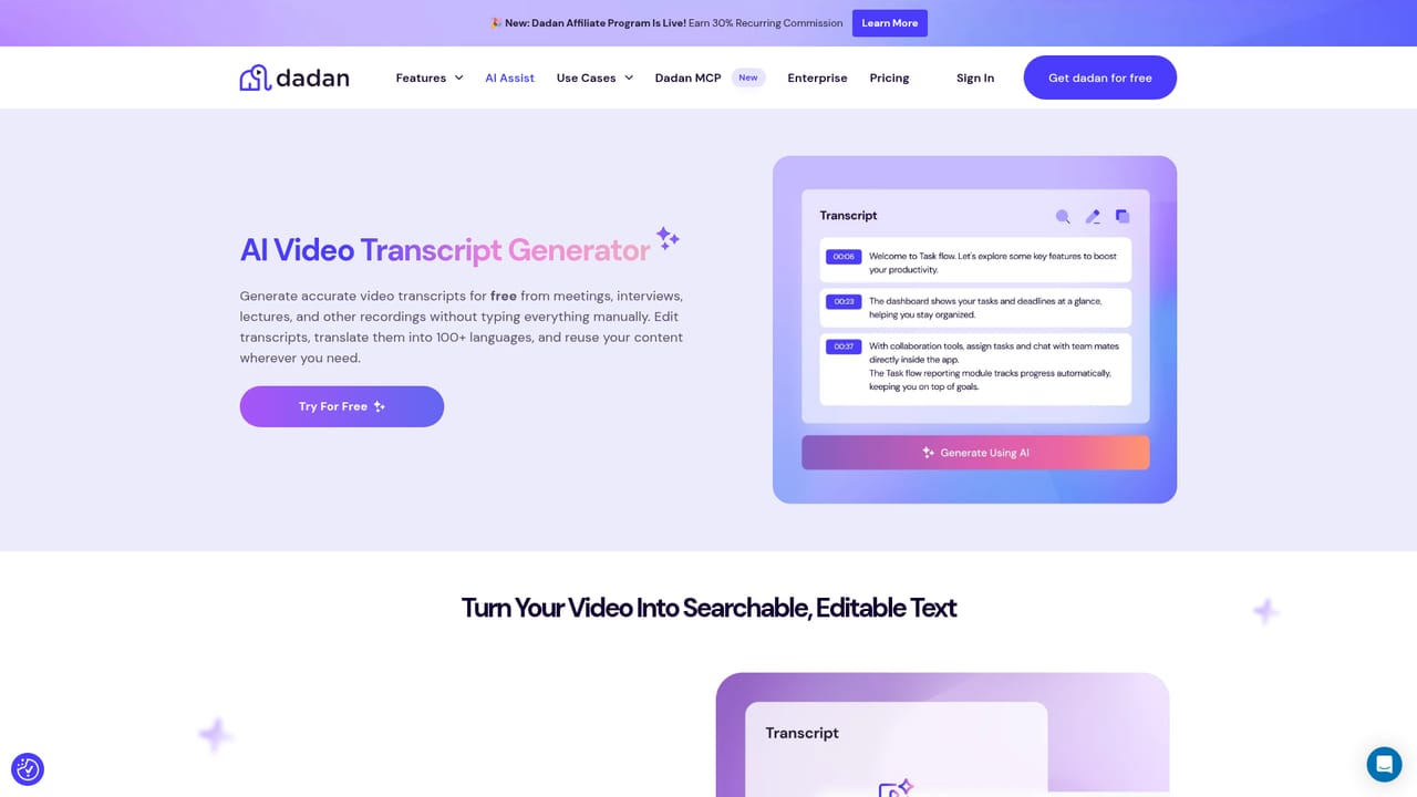 Dadan — Generate a transcription