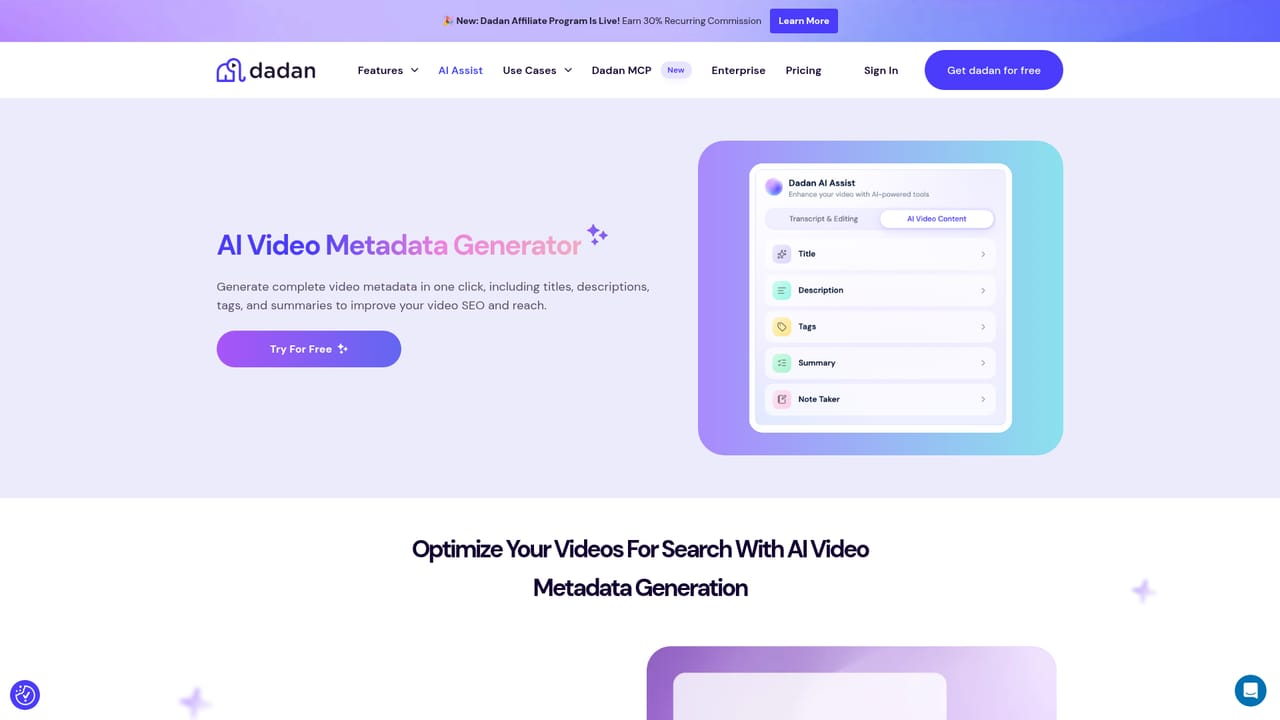 Dadan — Create AI-generated metadata