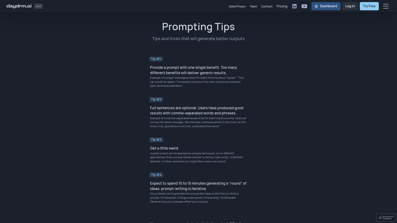 Daydrm.ai — Write the brief