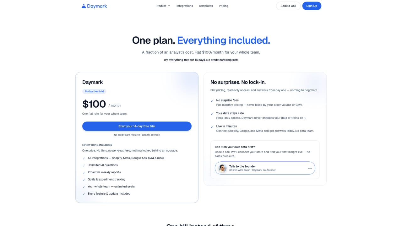 Daymark — Check the pricing page before the trial ends