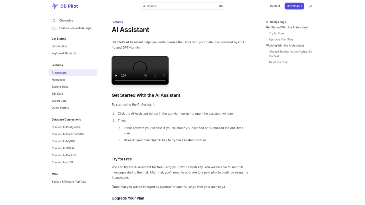 DB Pilot — Add AI provider keys