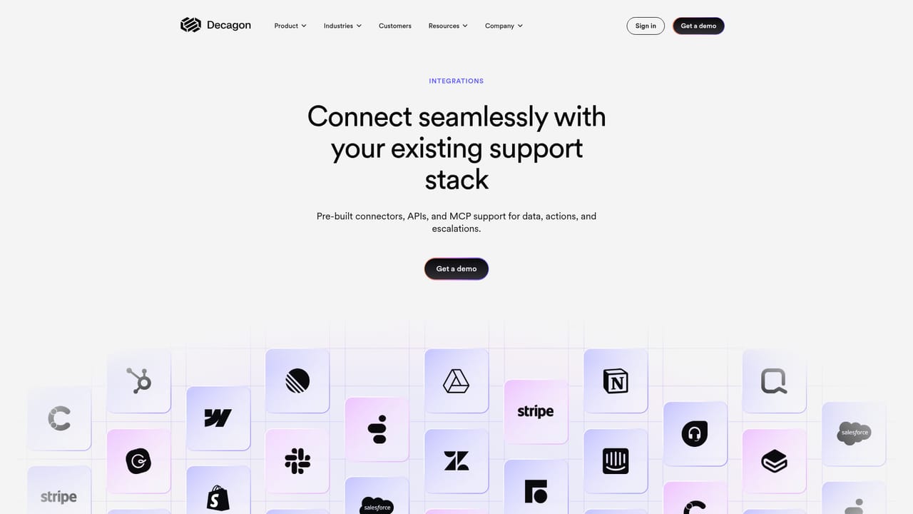 Decagon — Connect your customer systems