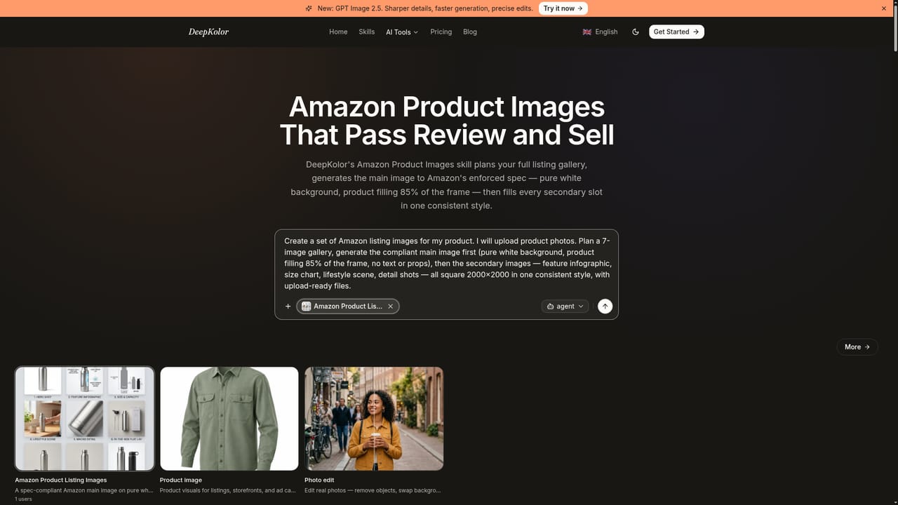 DeepKolor — Upload a product photo
