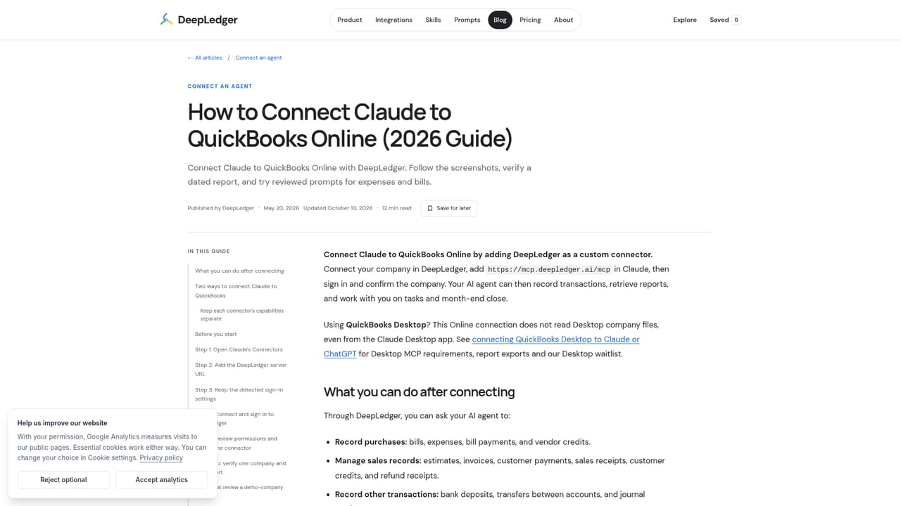DeepLedger — Add the MCP URL